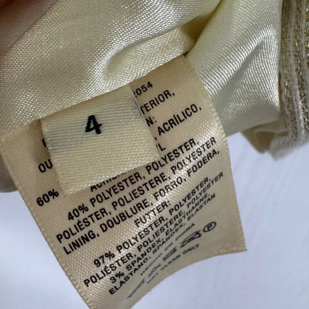 Anthropologie x‎ Paper Crown Shimmered Cressida Ivory Gold A-Line Skirt Size 4